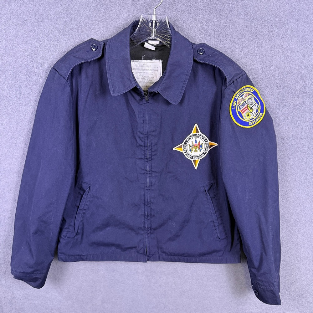 Vtg 80s USAF Patriot Windbreaker Jacket 40S Blue Military Type 2 EUCOM Explorer